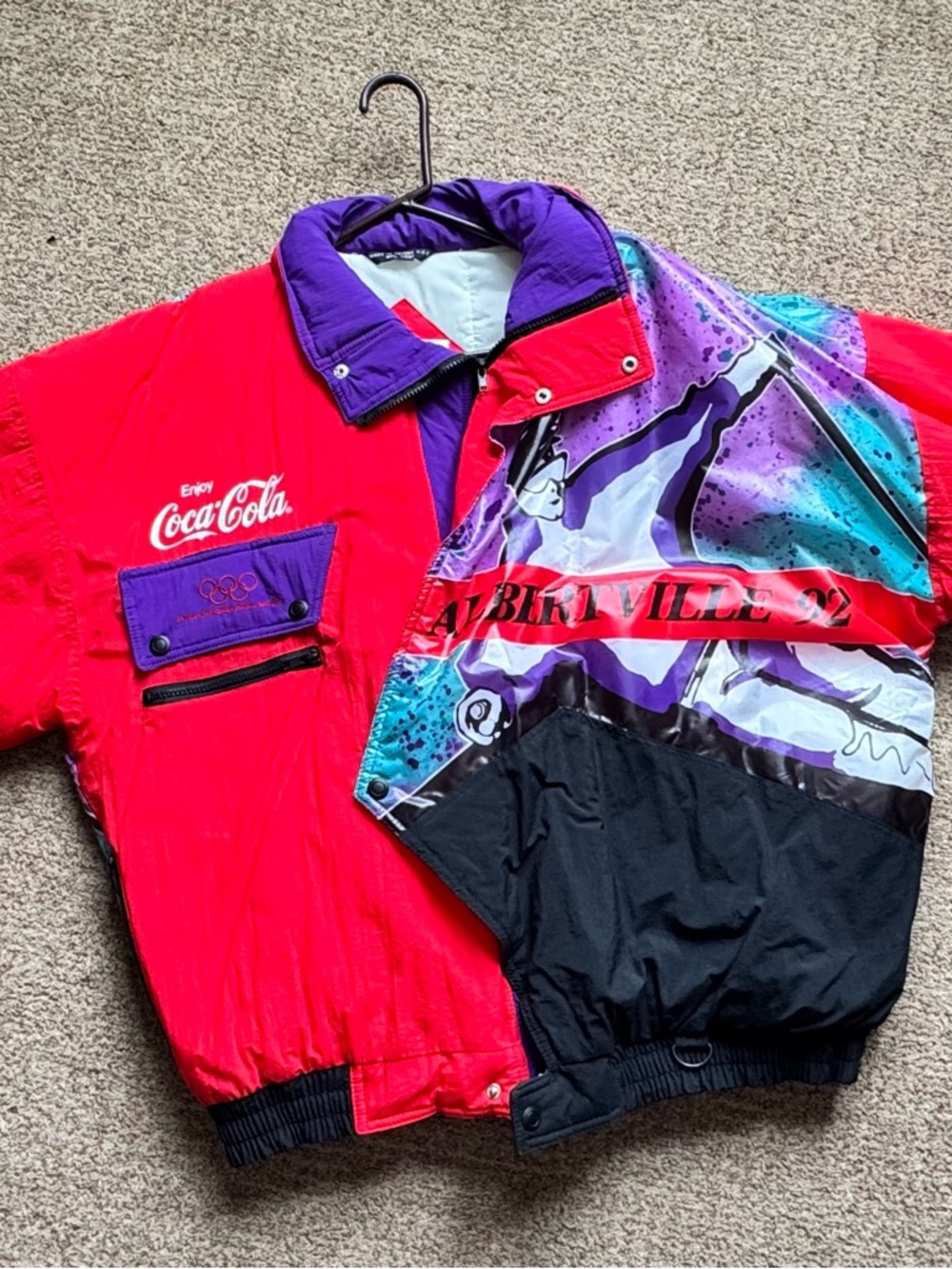 Coca Cola Red and Purple Olympic Patch Jacket